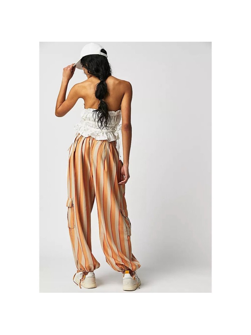 NWT, Free People Creamsicle Palash Yarn Dyed Cargo Pants - Picture 6 of 12